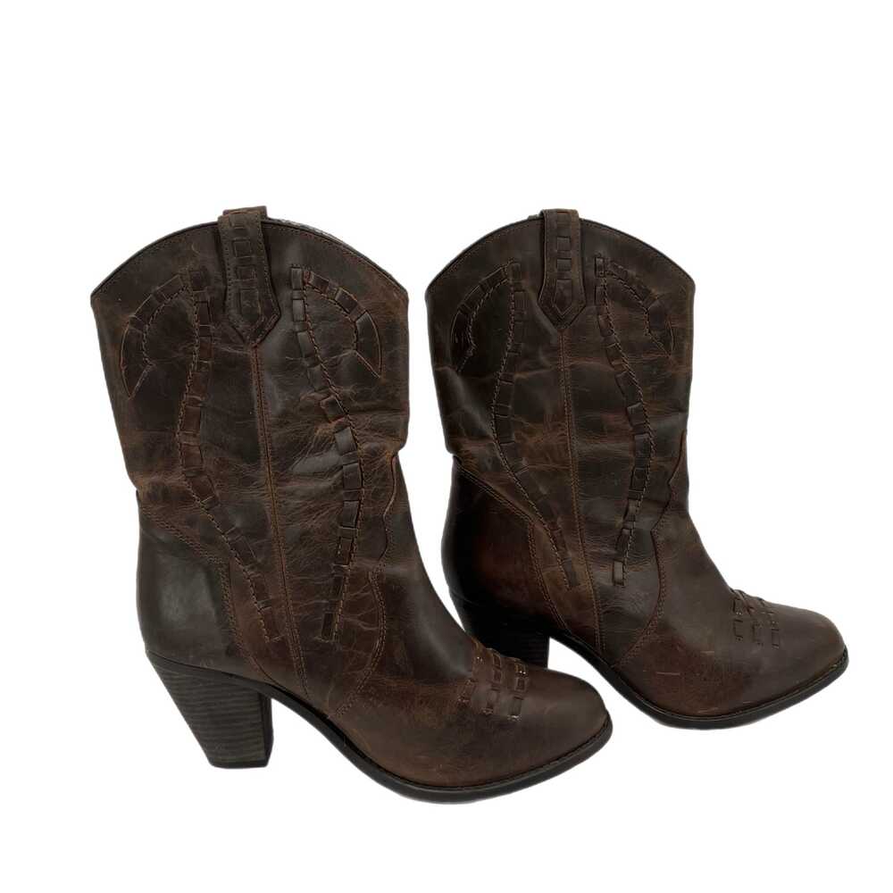Dingo Brown Leather Heeled Boots | Women’s Size 9